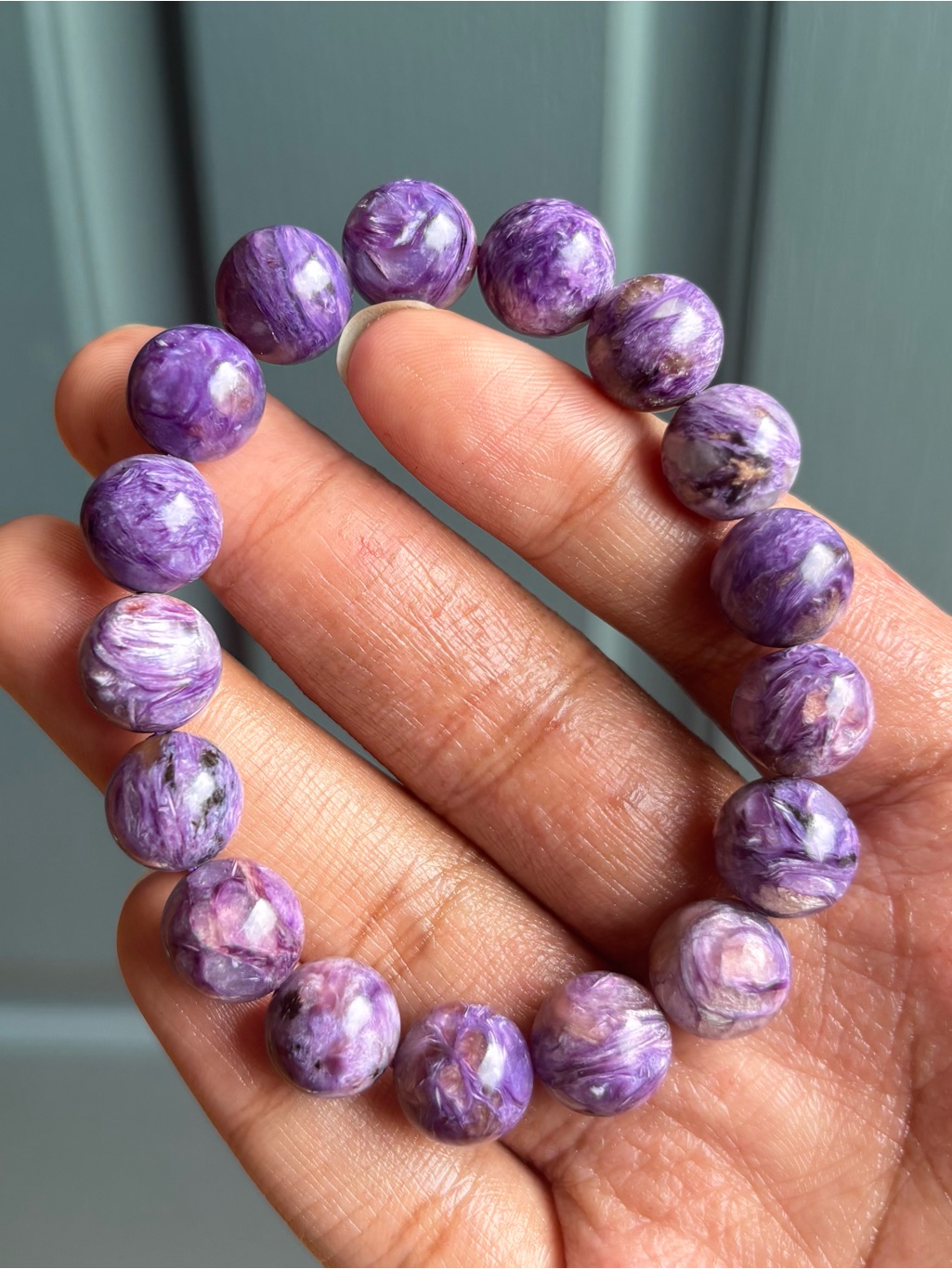 Hq Russian Charoite Crystal Bracelet 12mm